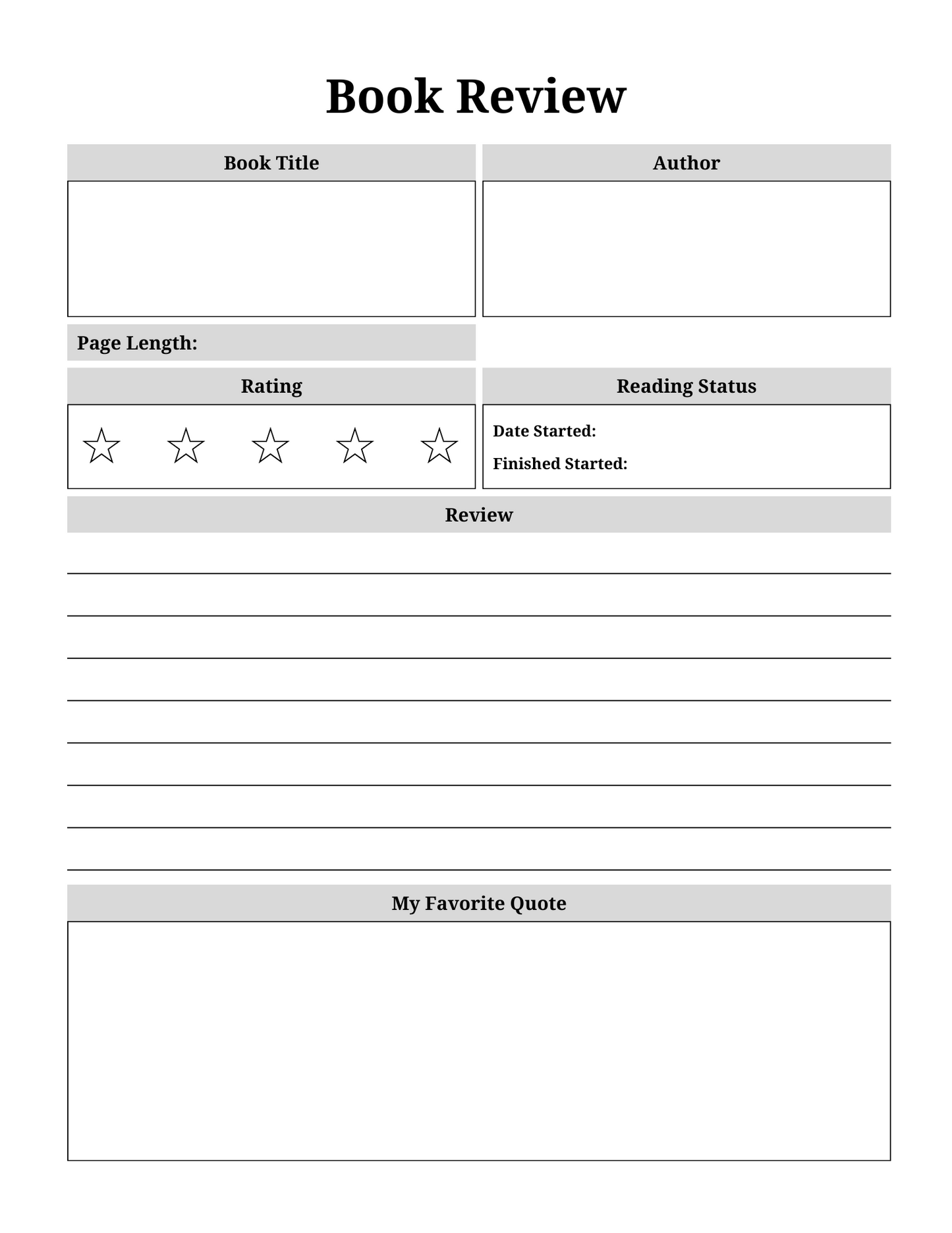 Book Club Journal E-Book